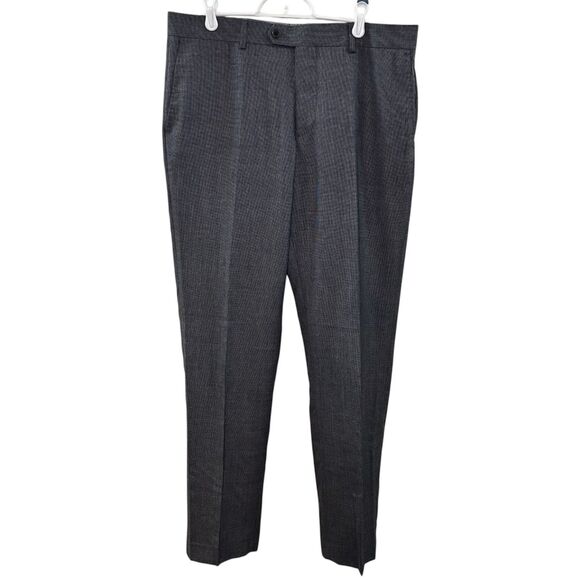 Broletto Flat Front Dress Pants Grey Wool Blend Size 34Wx32L - Picture 1 of 8